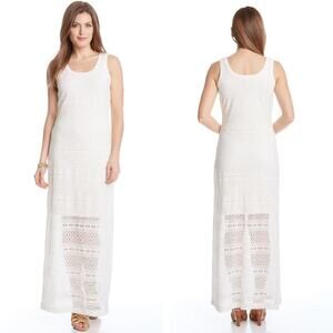 KAREN by KAREN KANE Crochet White Maxi Dress Lined SZ Small